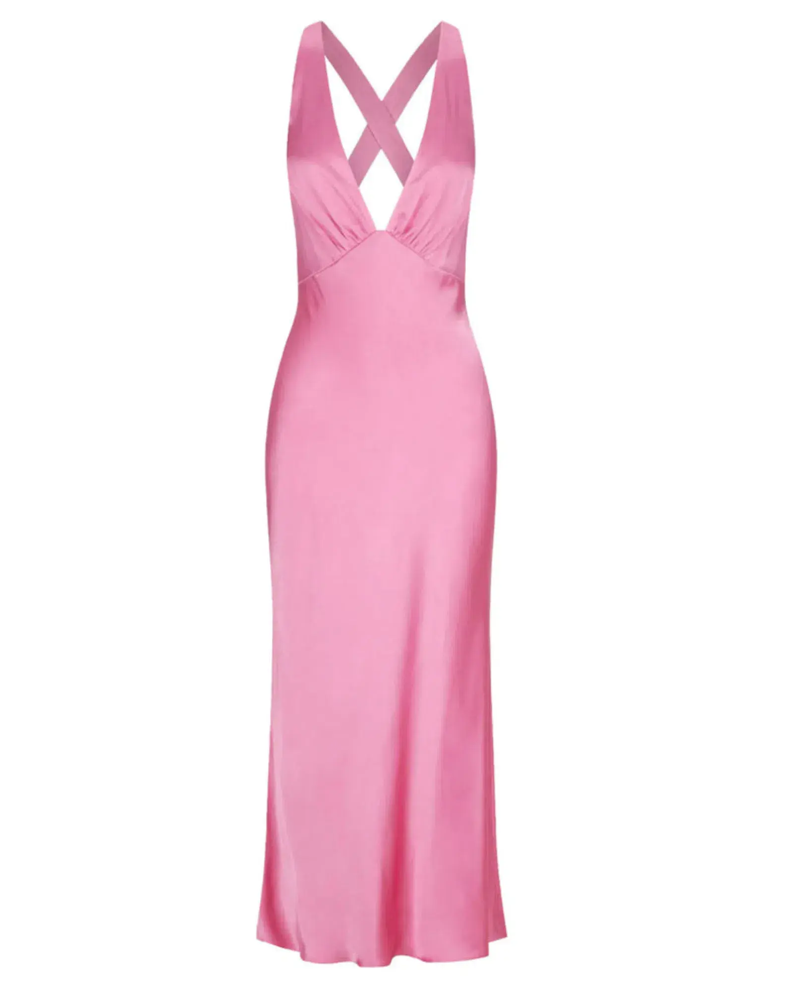 Shona Joy Arienzo Plunge Cross Back Dress Pink Size AU 8 - Image 4