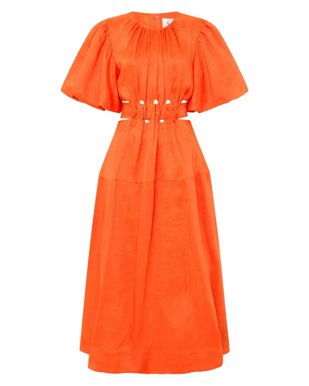 Aje Cosette Tie Back Midi Dress Orange Size AU 12 for rent on The Volte - main image