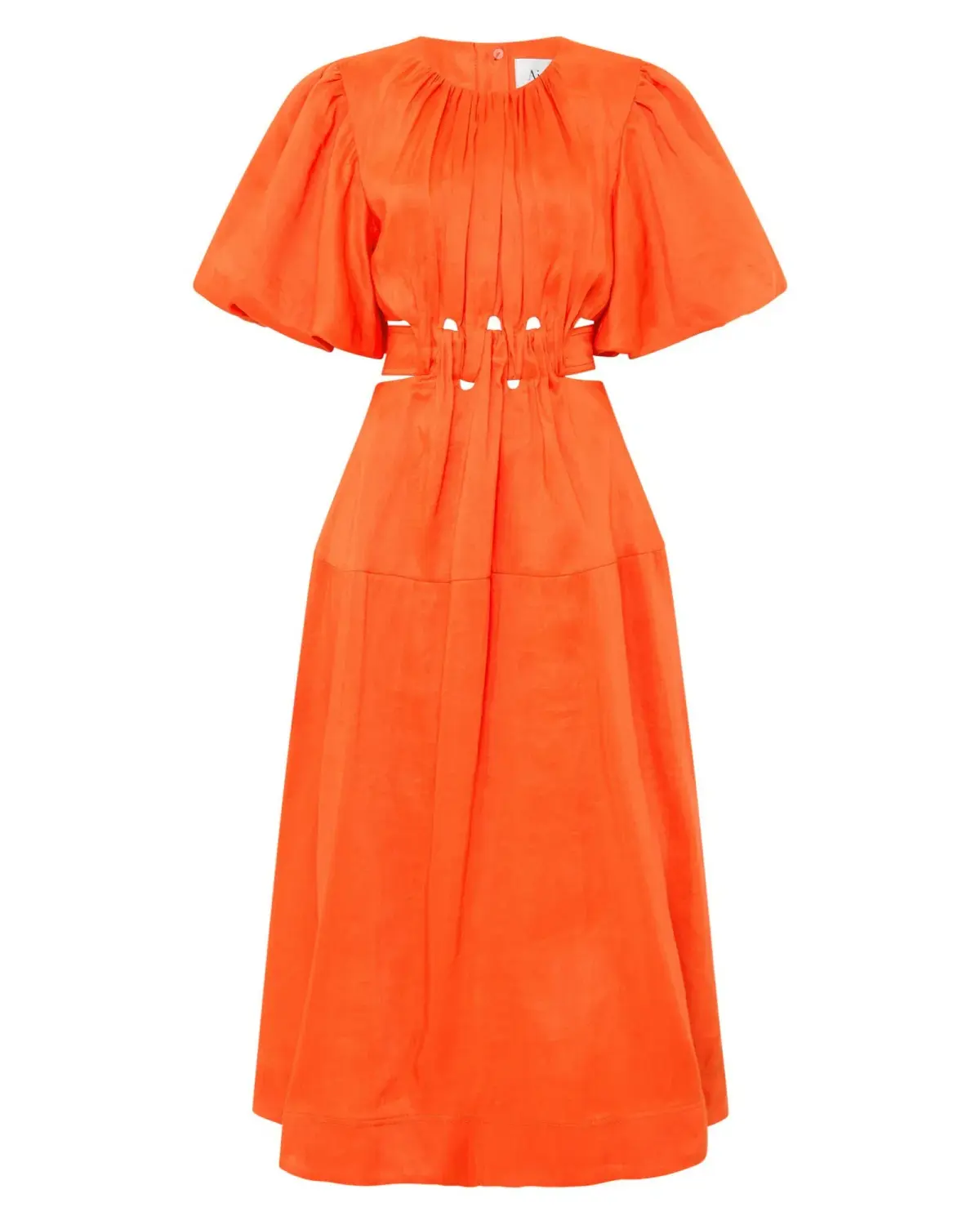 Aje Cosette Tie Back Midi Dress Orange Size AU 12 - Image 5