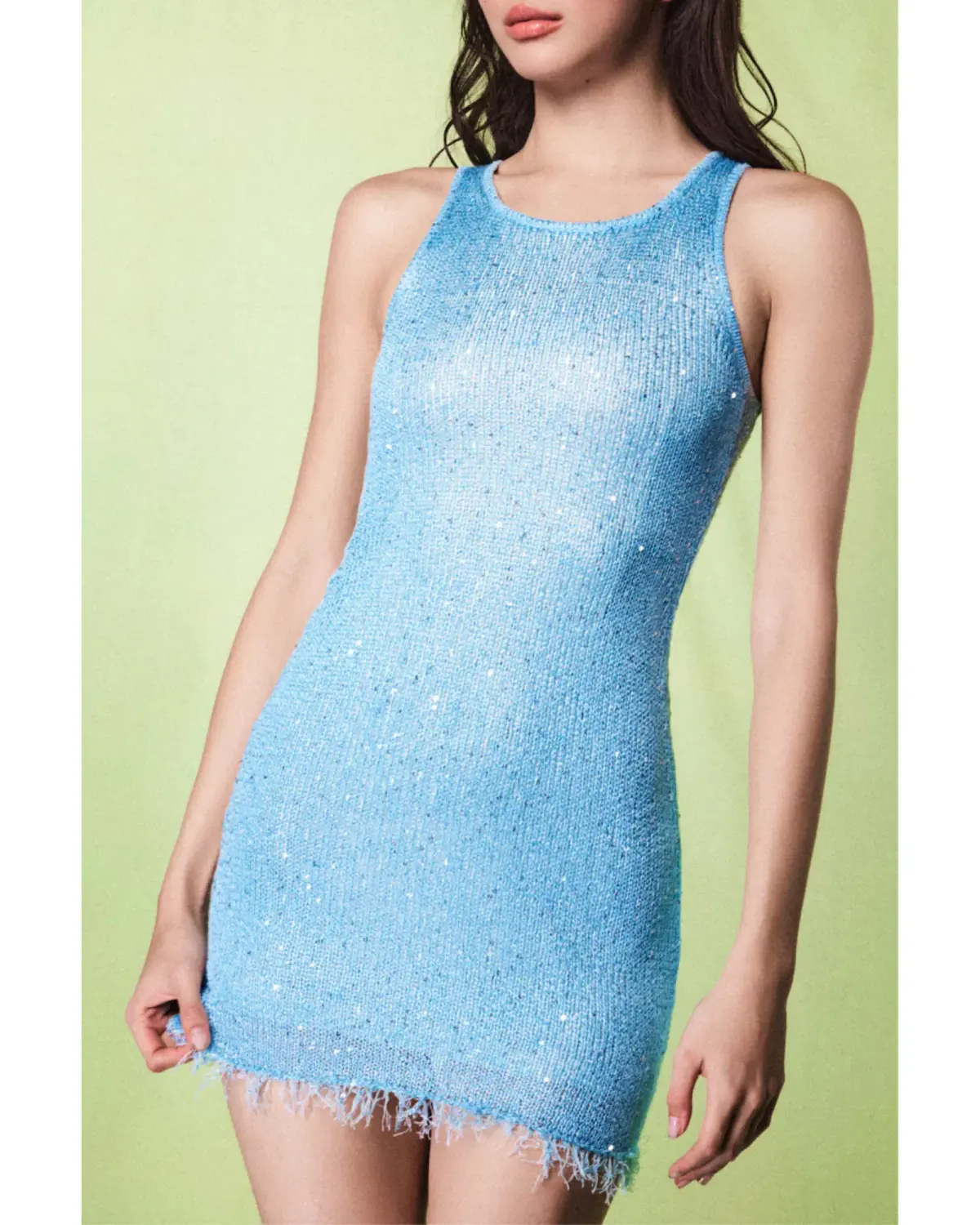 Asta Resort Natalia Mini Dress Baia Blue Sequin Size XS / AU 6 - Image 3