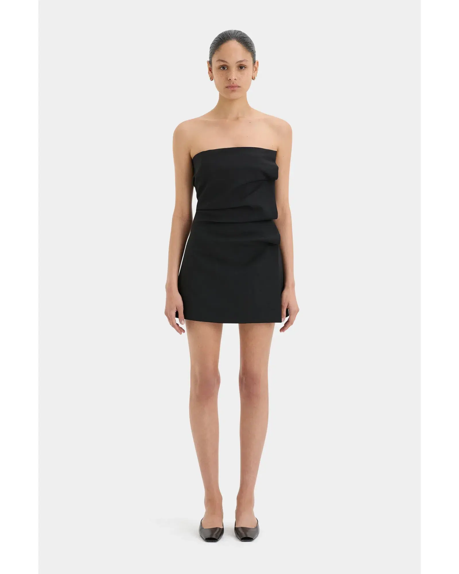 Sir The Label Leonardo Pleated Mini Dress in Black Size 0 / AU 8 - Image 1