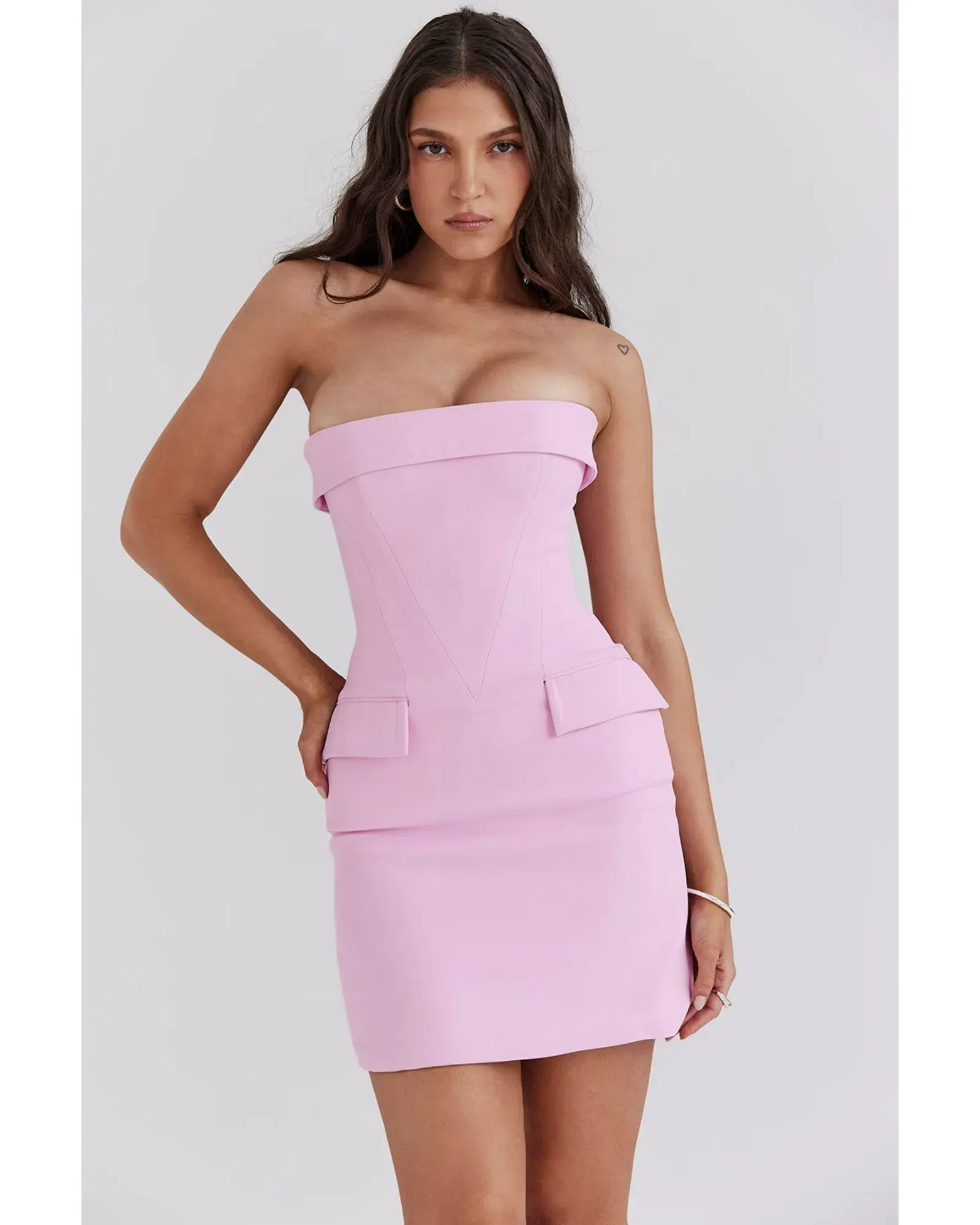 House of CB Naia Strapless Mini Dress Cotton Candy Size AU 8 - Image 3