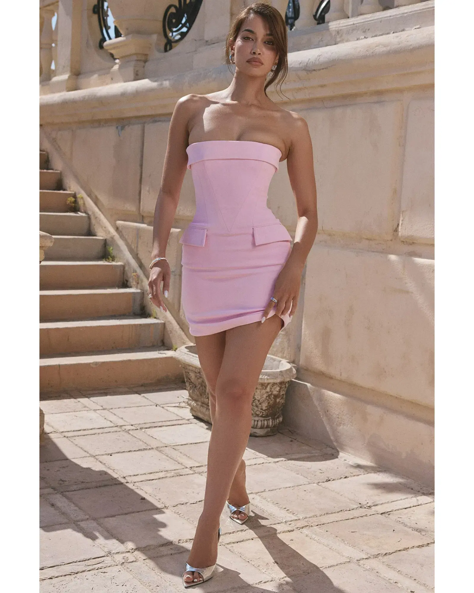House of CB Naia Strapless Mini Dress Cotton Candy Size AU 8 - Image 1