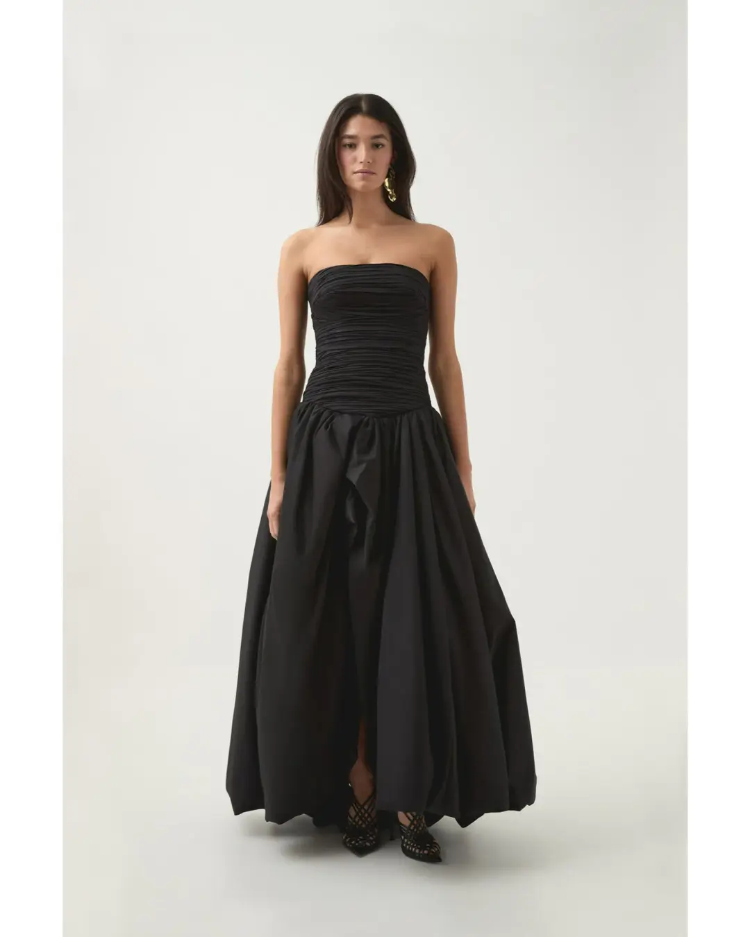 Aje Violette Bubble Hem Maxi Dress in Black Size AU 8 for rent on The Volte - main image