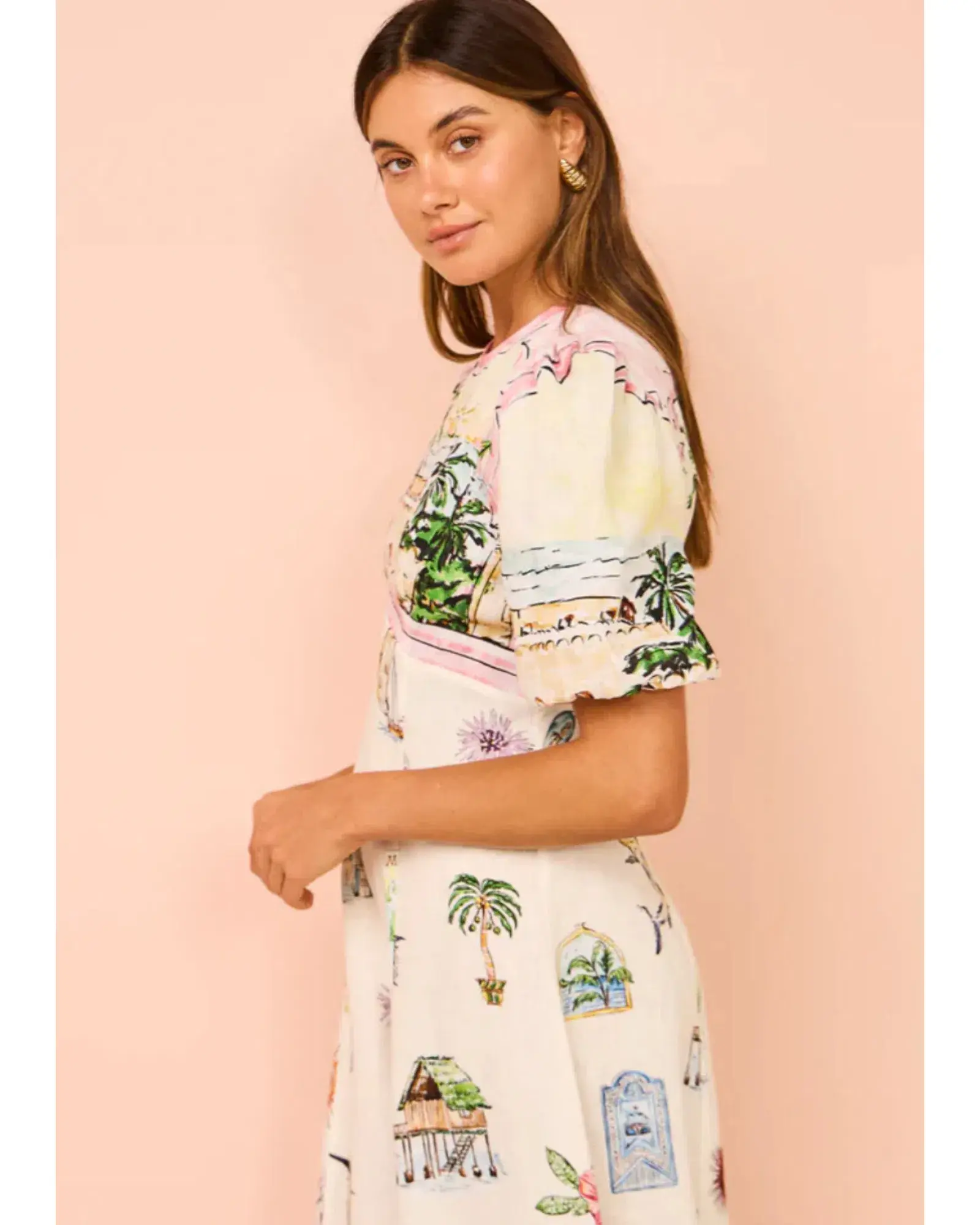 Alemais Sunset Midi Dress Multi Size AU 14 - Image 3