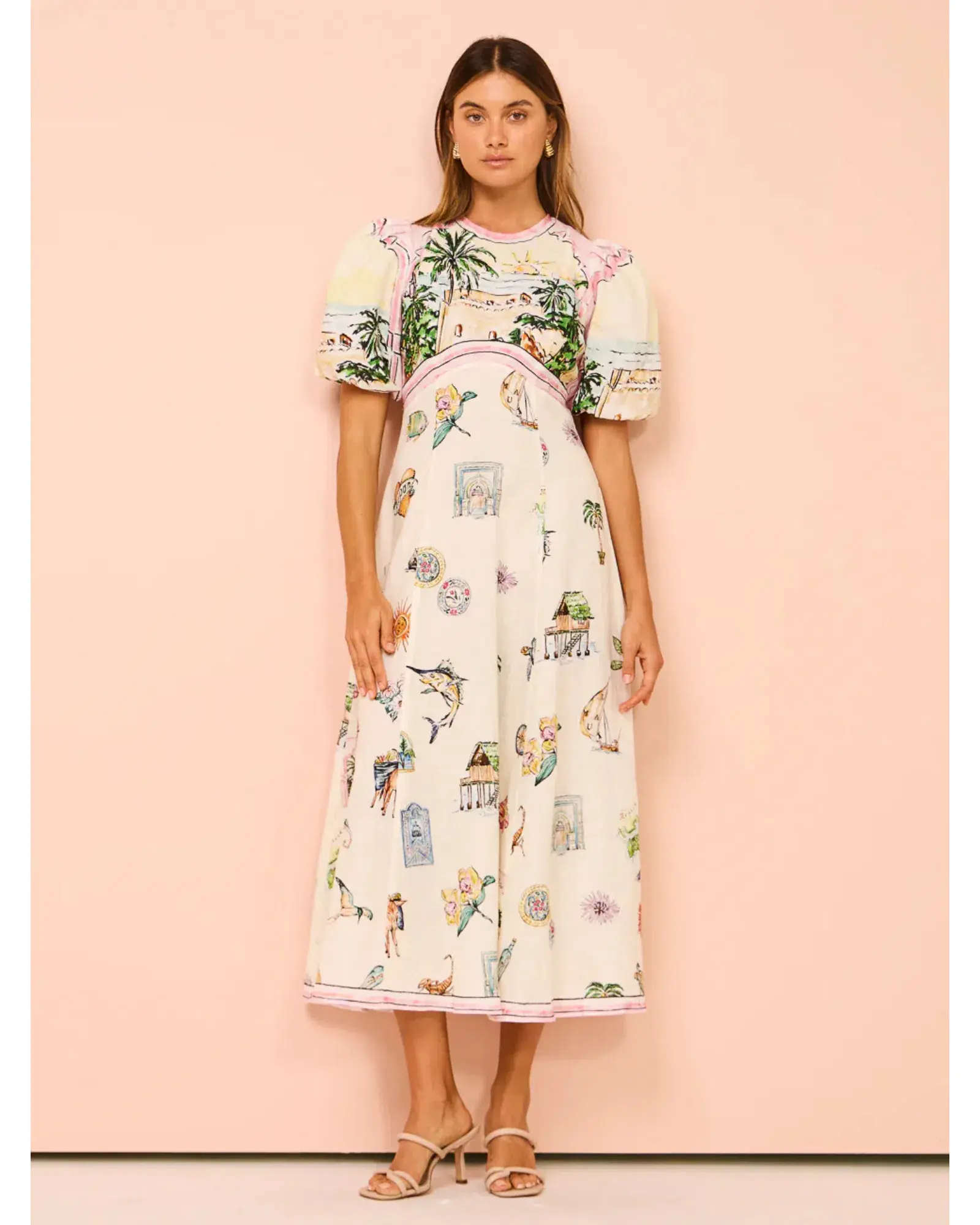 Alemais Sunset Midi Dress Multi Size AU 14 - Image 1
