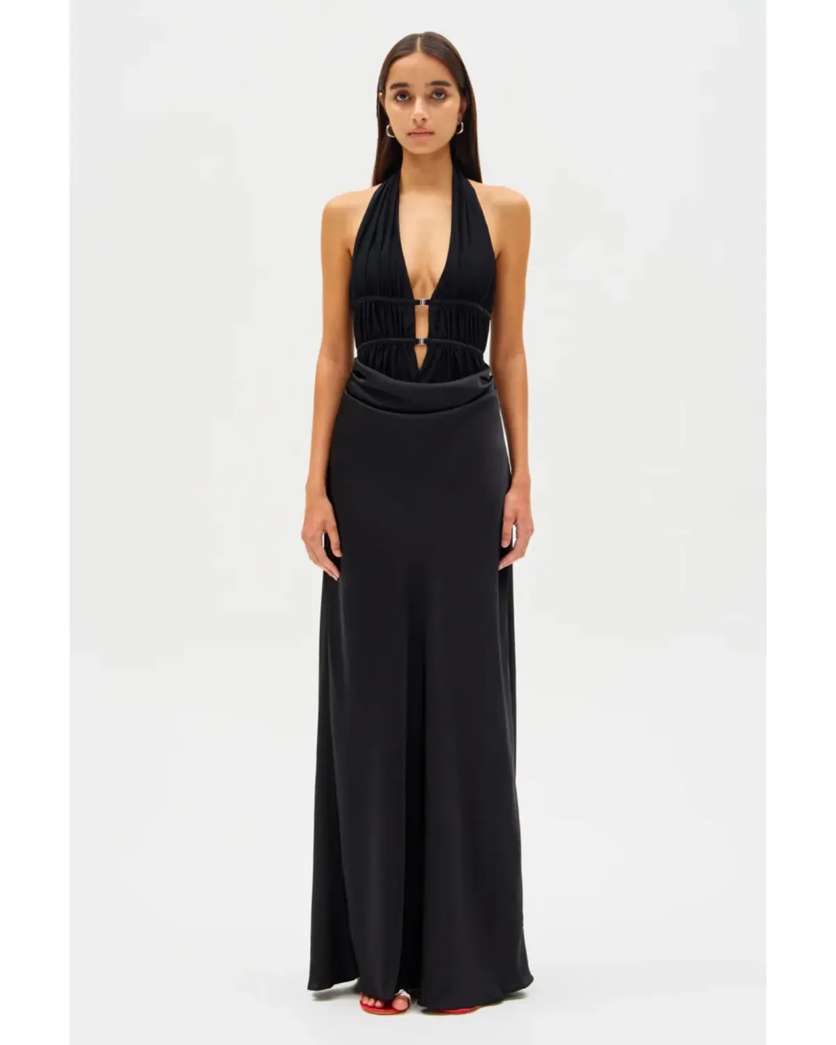 MISHA Celine Satin Maxi Dress Size 12/L - Image 1