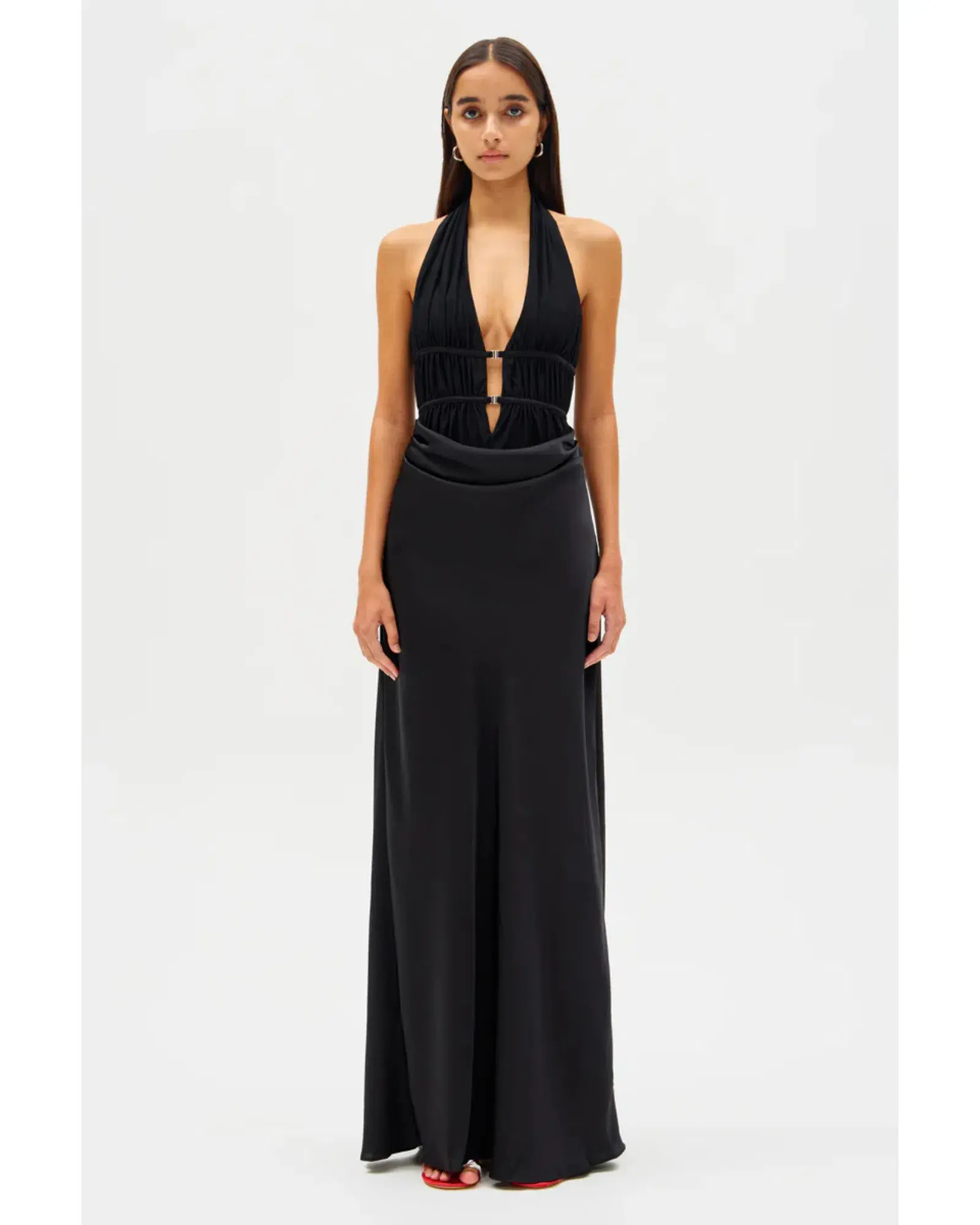 MISHA Celine Satin Maxi Dress Size 8/S - Image 1