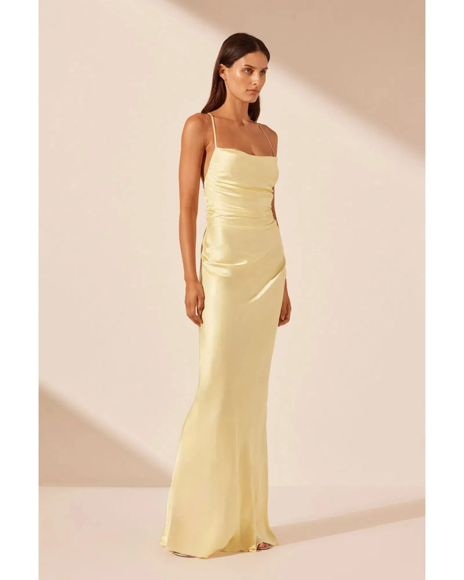 Shona Joy La Lune Lace Back Maxi Dress Yellow Size XXS / AU 4 - Image 2