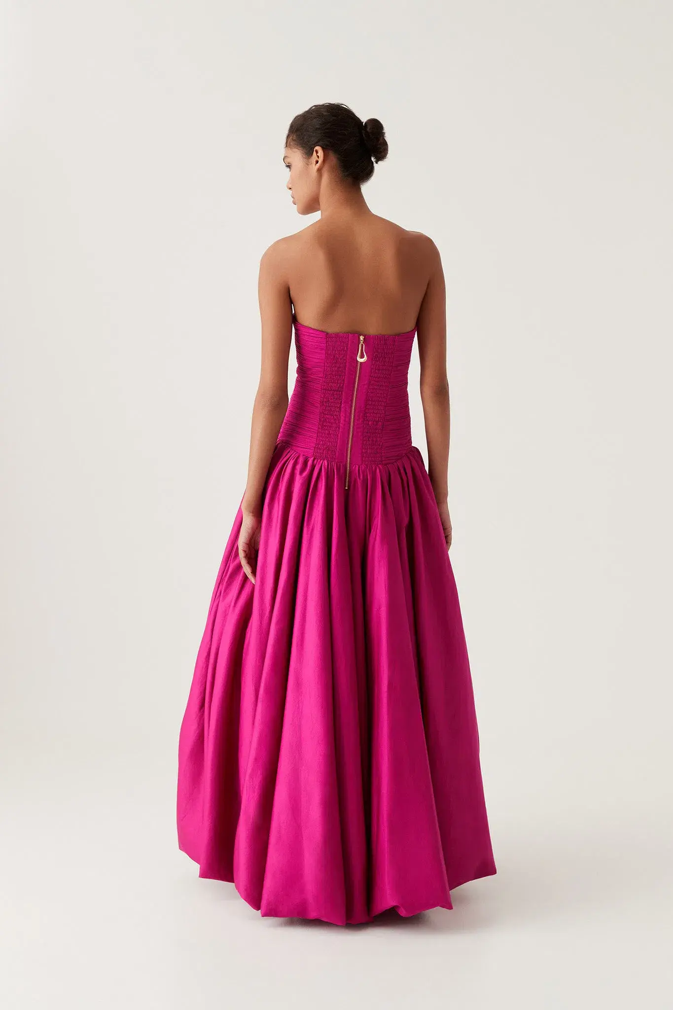 Aje Violette Bubble Hem Maxi Dress Magenta Size AU 4 - Image 2