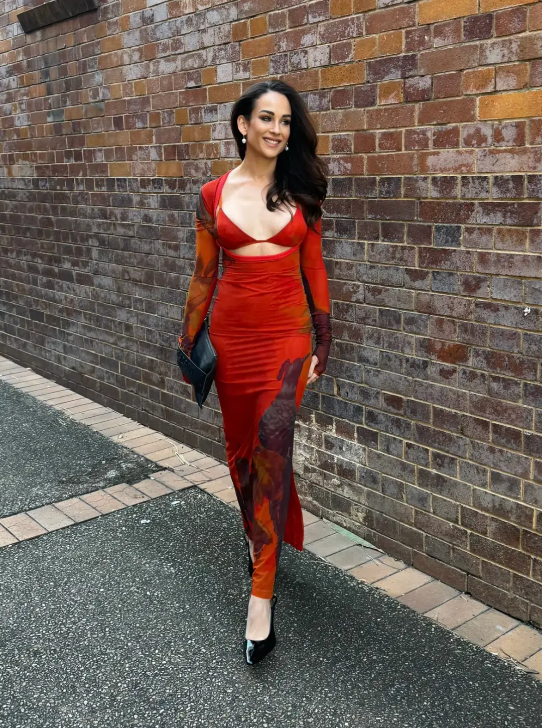 Sir The Label Libertine Cut Out Midi Dress Wren Print Size 0 / AU 6 for rent on The Volte - main image