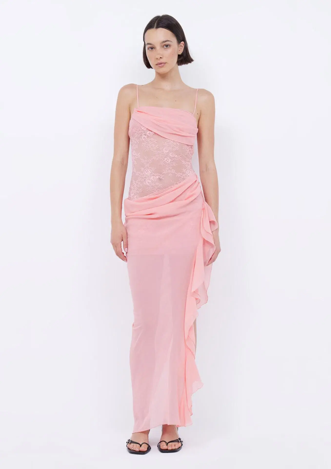 Bec & Bridge Liv Asym Maxi Dress Pink Sherbet Size 10 - Image 1
