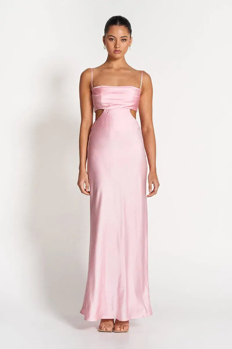 Sofia The Label Leah Cut-Out Silk Gown in Pink Size 10 - Image 1