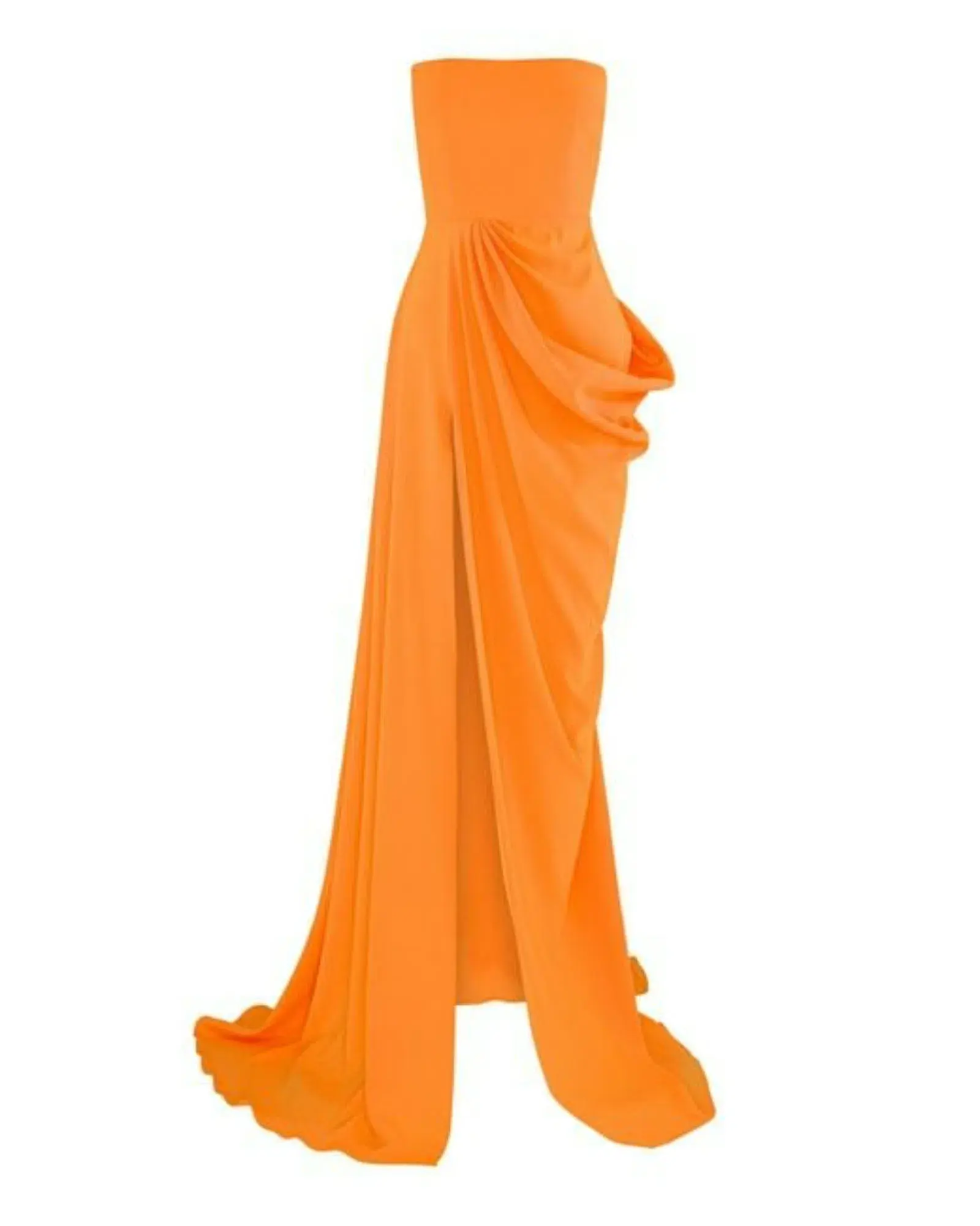 Alex Perry Reed Draped Crepe Gown Orange Size XS / AU 6 - Image 3