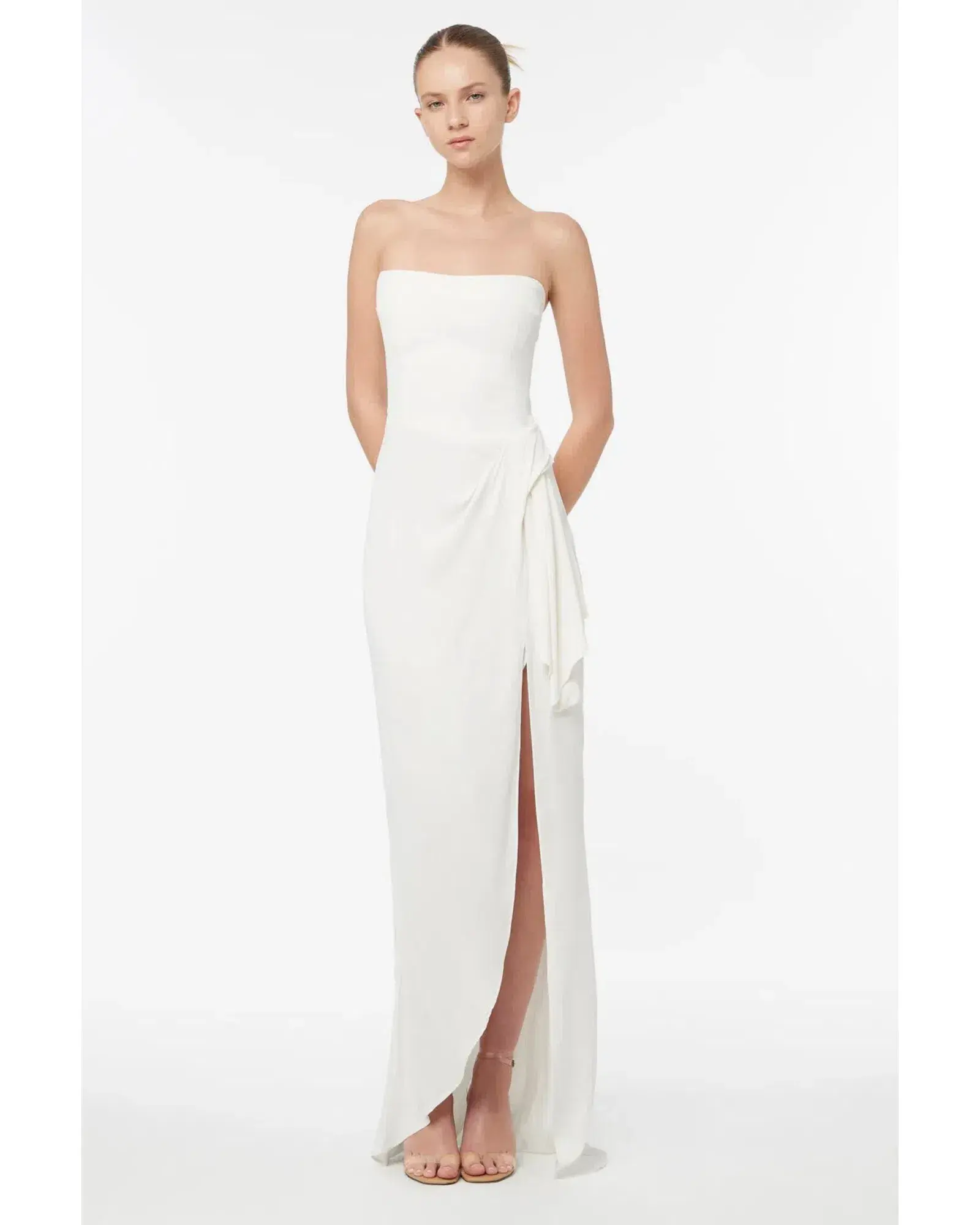 Manning Cartell Asymmetrical Games Gown White Size AU 8 - Image 1