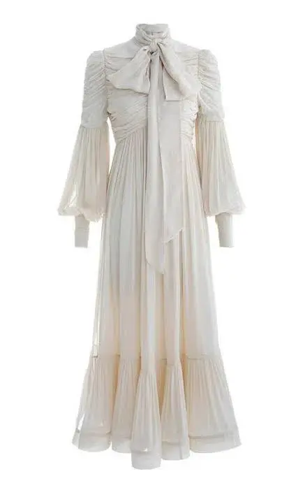 Zimmermann Celestial Ruched Midi Dress Cream Size 0P / AU 6 for rent on The Volte - main image
