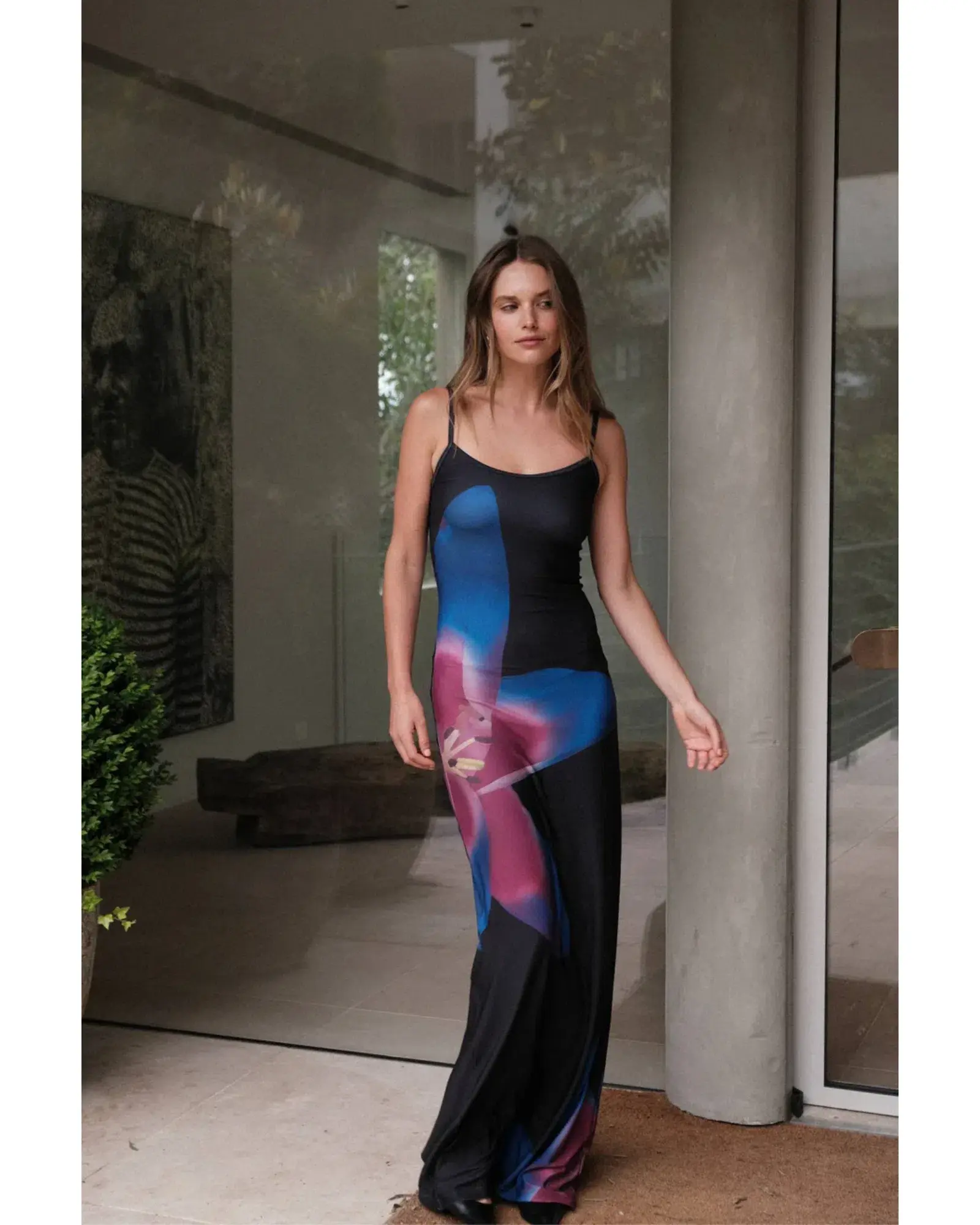 With Harper Lu Slip Dress Midnight Lily Floral Size S / AU 8 - Image 1