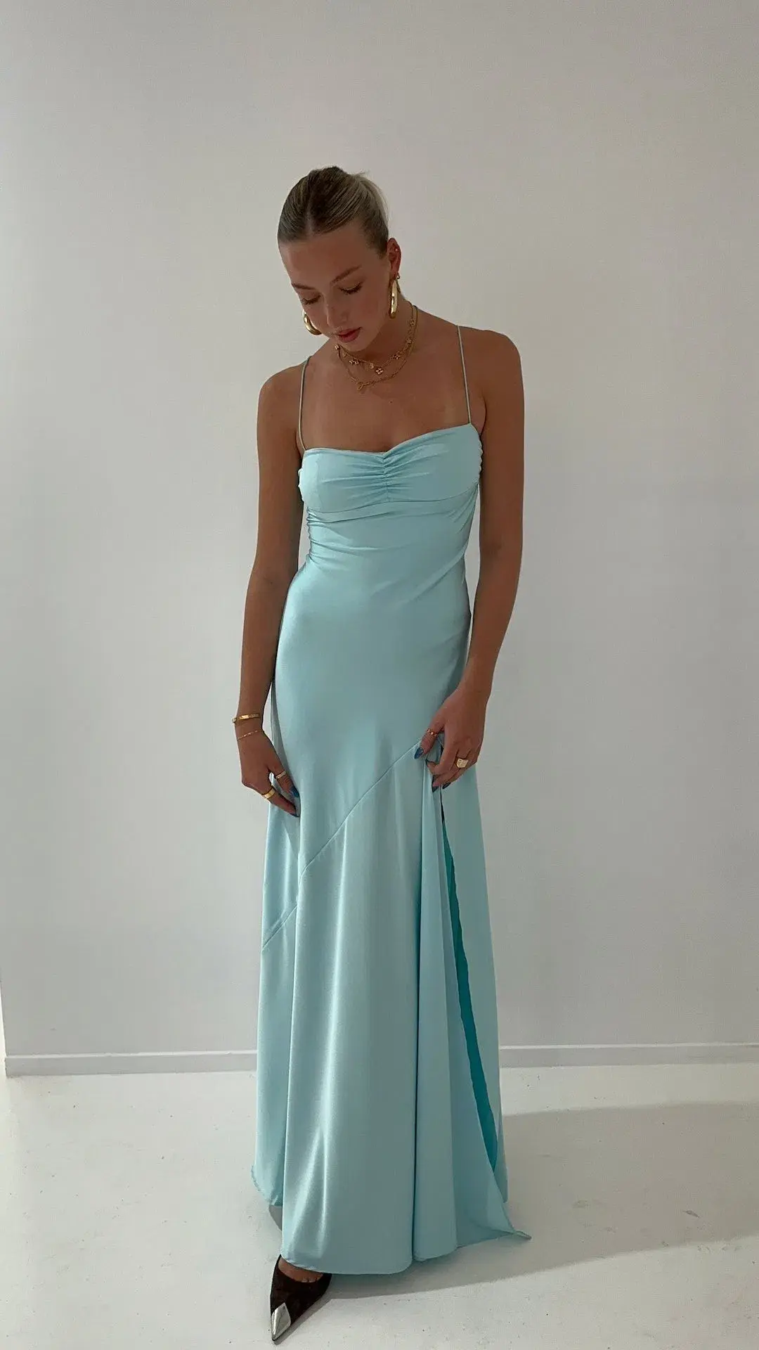 HNTR the Label Gaia Gown Aqua Size S / AU 8 - Image 3