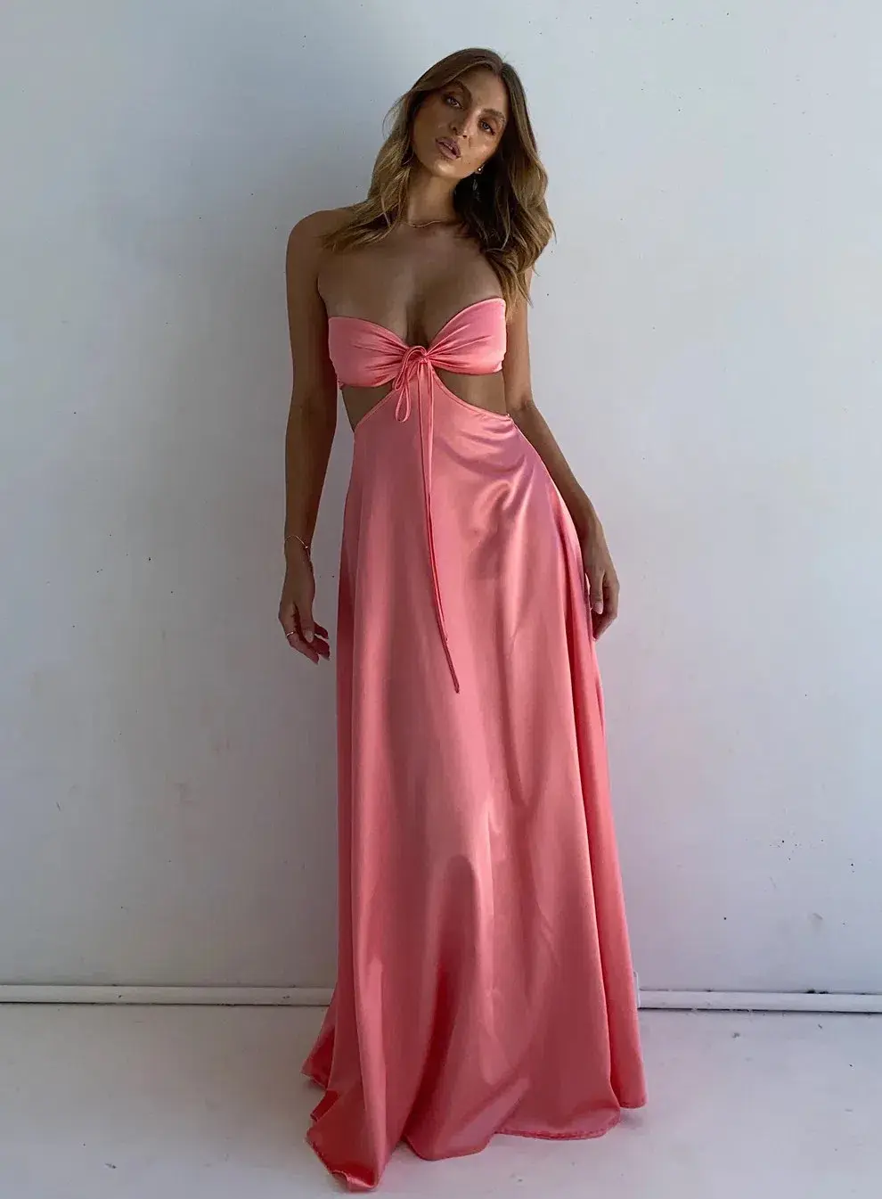 Lane + Sass Lucy Gown Guava Pink Size S/ Au 8 - Image 1