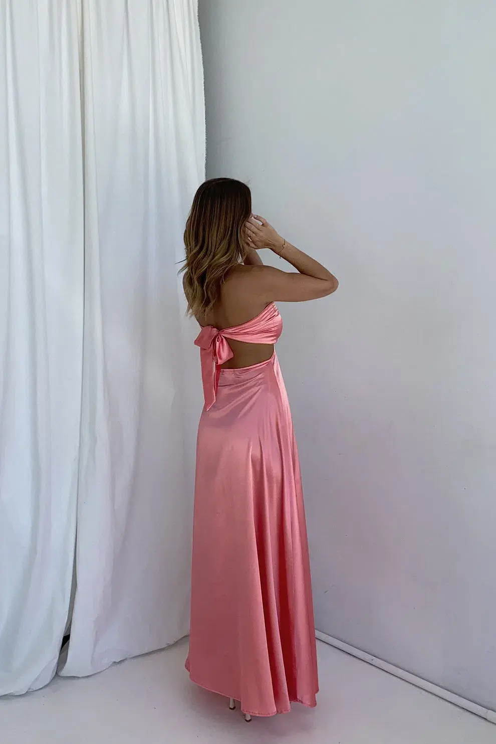 Lane + Sass Lucy Gown Guava Pink Size S/ Au 8 - Image 2