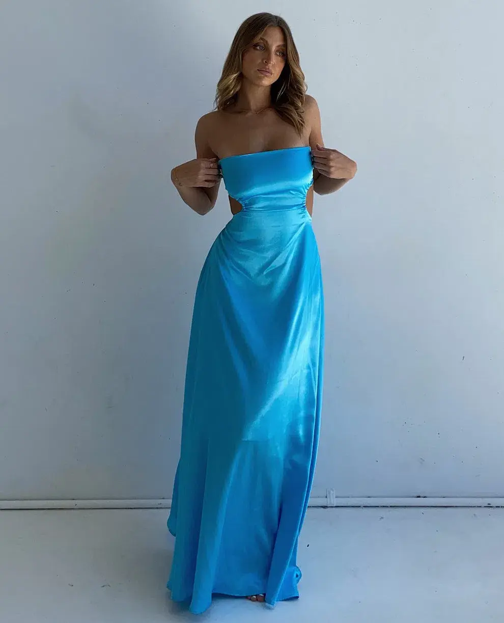 Lane + Sass Luna Dress Blue Size M/ AU 8 - Image 1