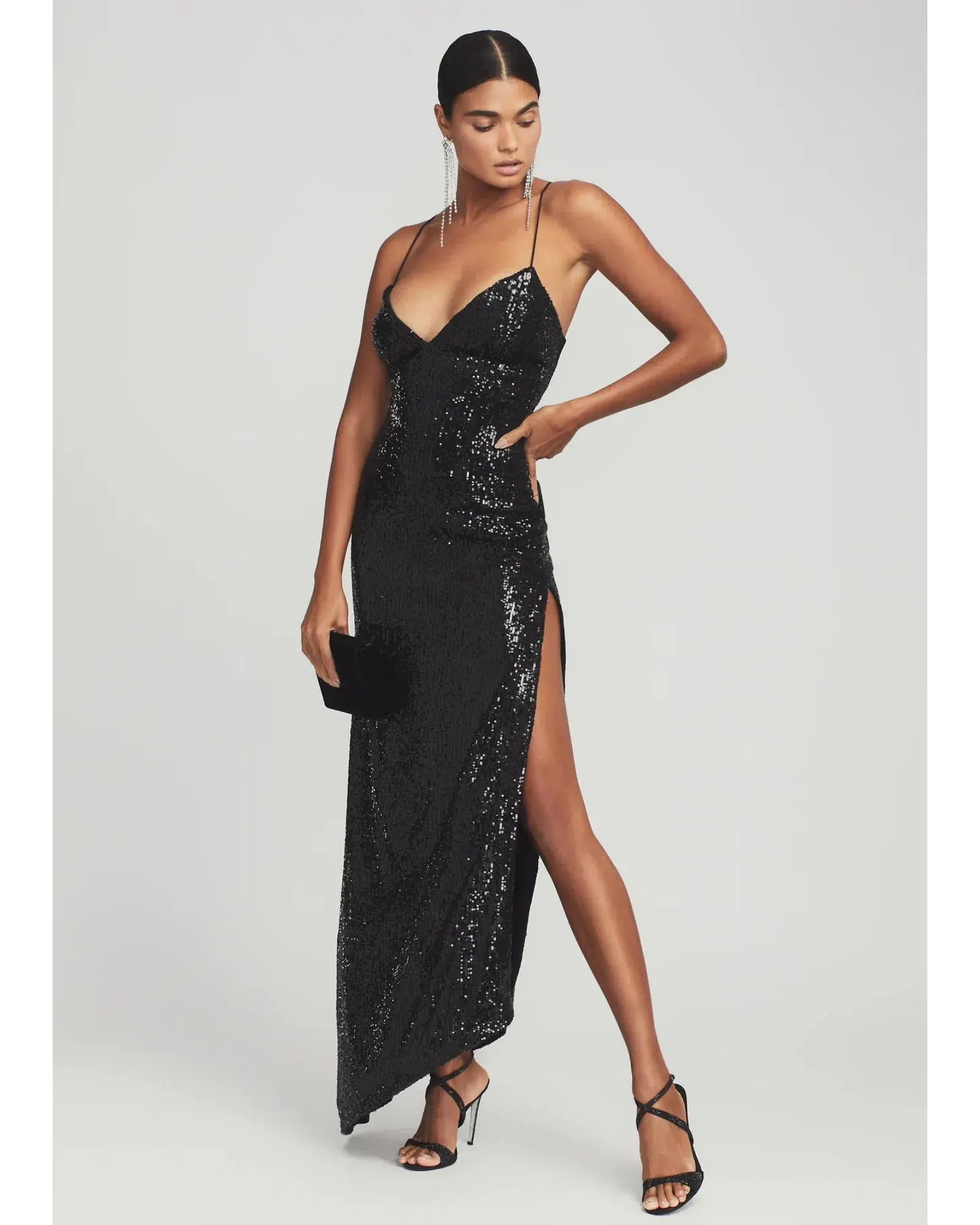 Retrofete Violet Sequined Maxi Dress in Black Size XS / AU 6 - Image 2