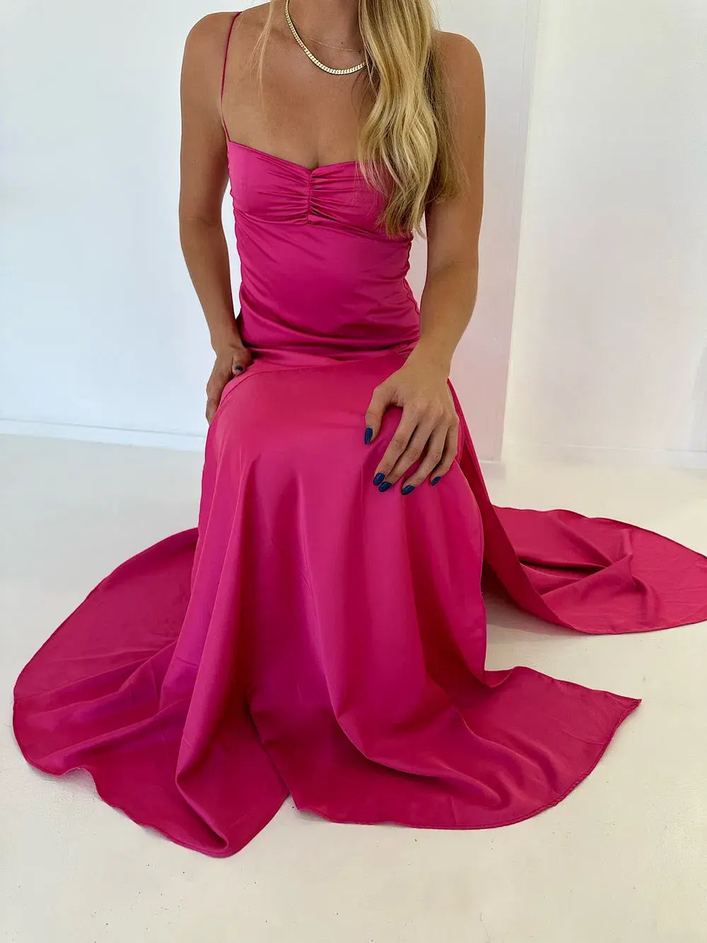 HNTR the Label Gaia Gown Hot Pink Size M / AU 10 for rent on The Volte - main image