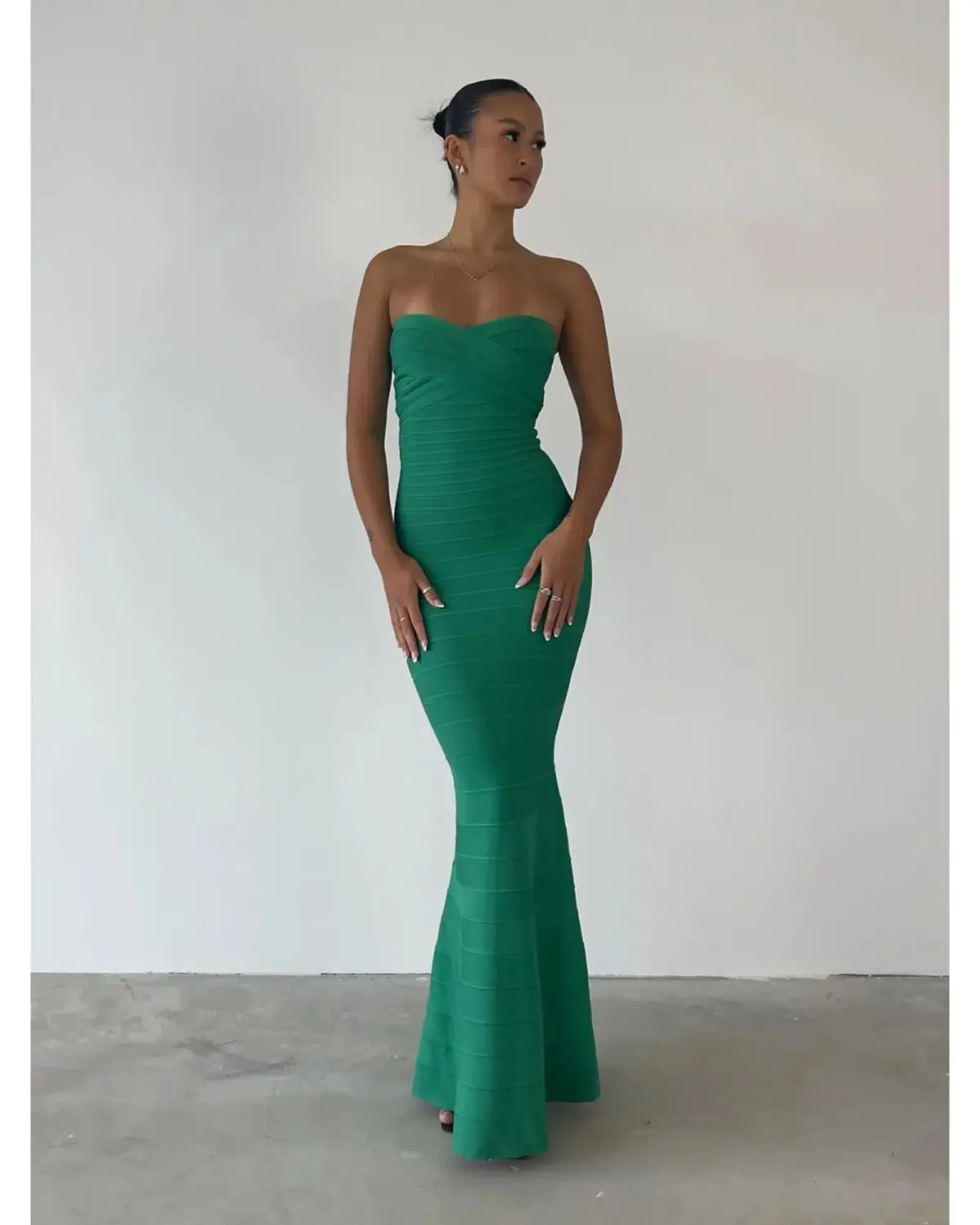 Herve Leger Sara Gown Emerald Size XXS / AU 4 - Image 1