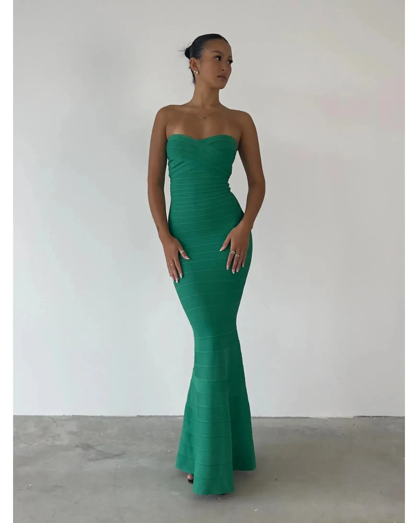 Herve Leger Sara Gown Emerald Size XXS / AU 4 - Image 1
