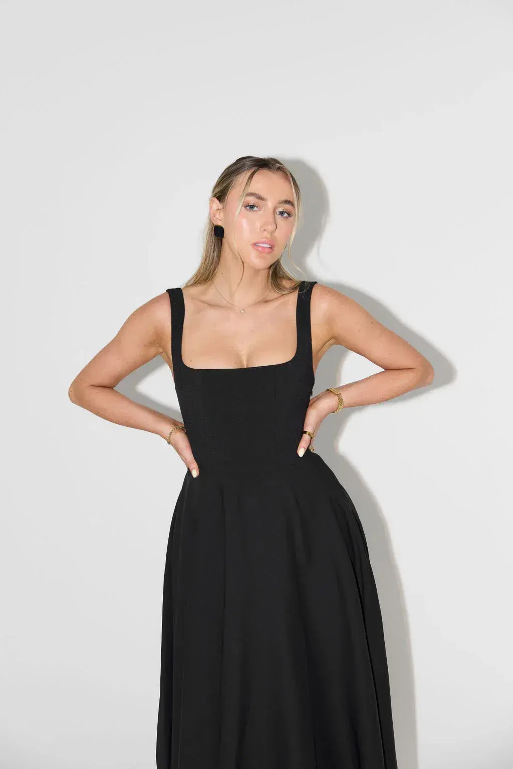 Odd Muse The Ultimate Muse High Waist Square Neck Midi Dress Black Size L / AU 12 - Image 4