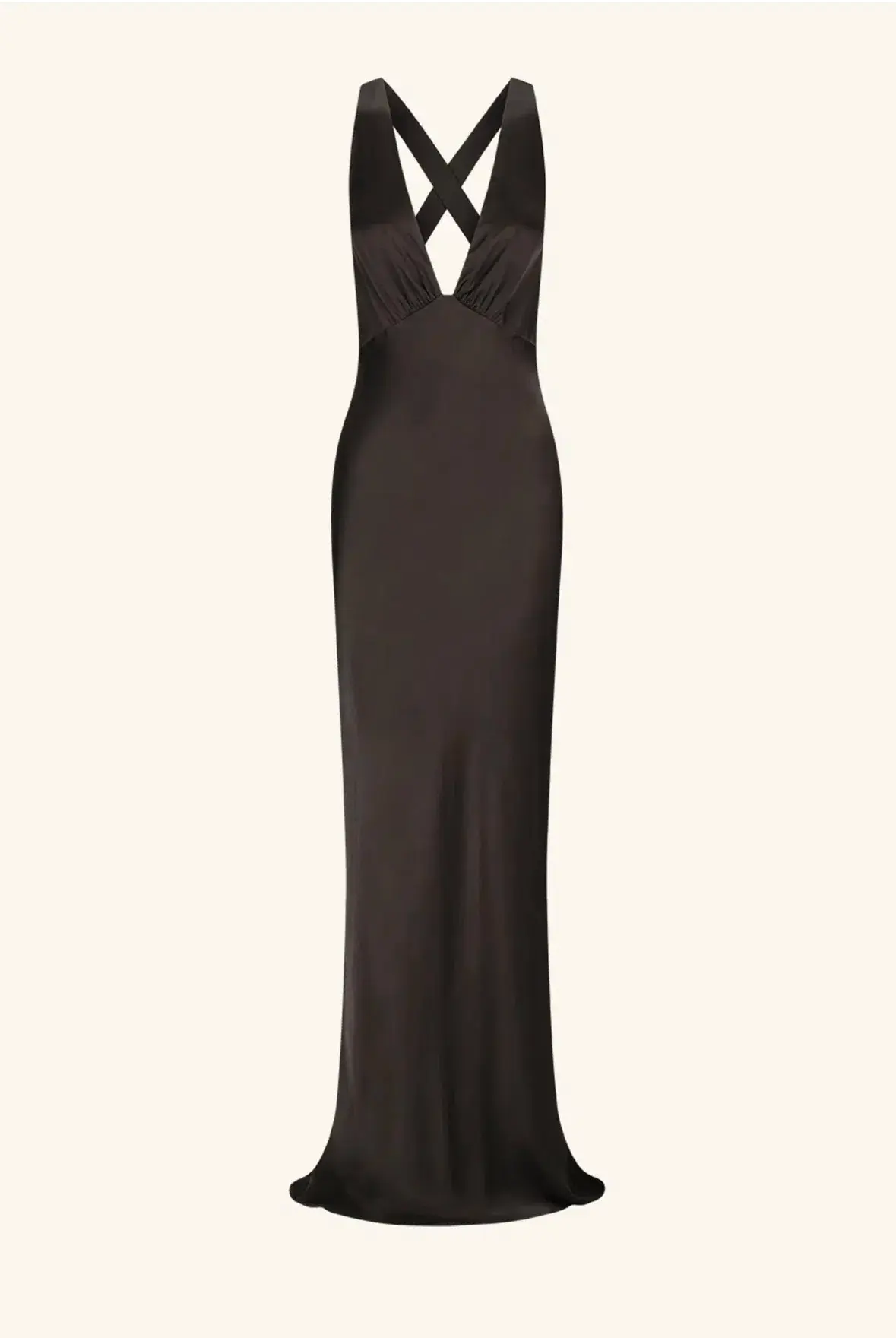 Shona Joy La Lune Plunged Cross Back Maxi Dress in Black Size 6 - Image 3
