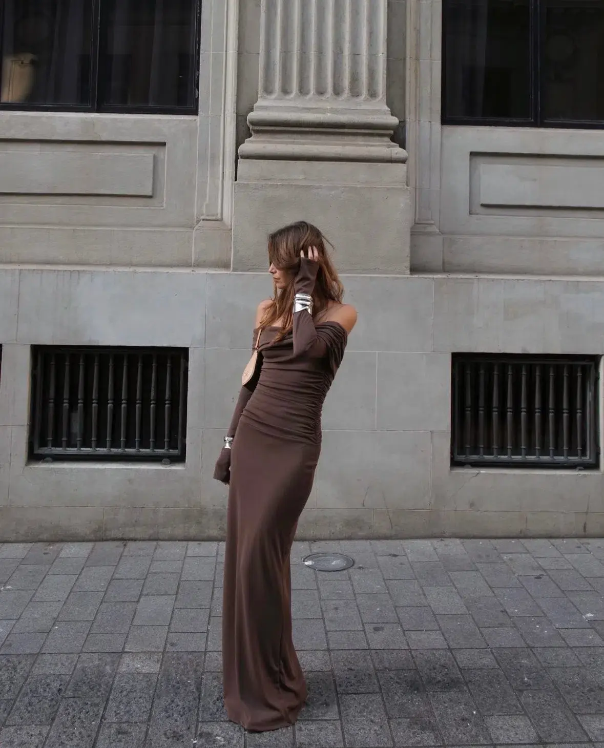 Benni Lorena Maxi Dress in Ash Brown Size 10 - Image 4