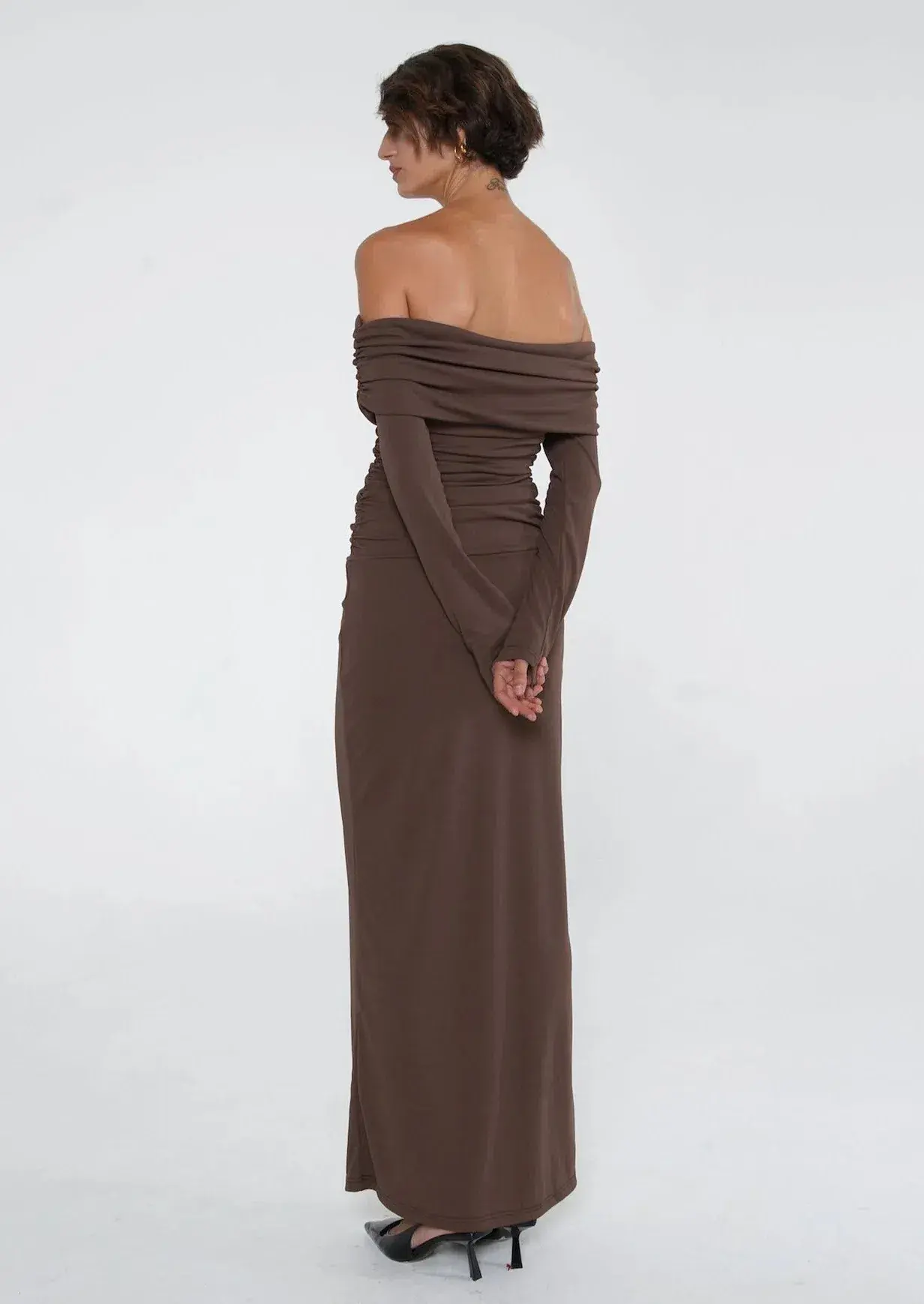 Benni Lorena Maxi Dress in Ash Brown Size 10 - Image 3
