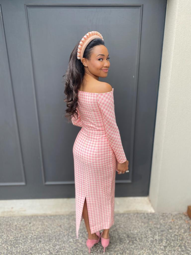 Emilia Wickstead Birch Midi Dress Pink Gingham Size 6 - Image 5