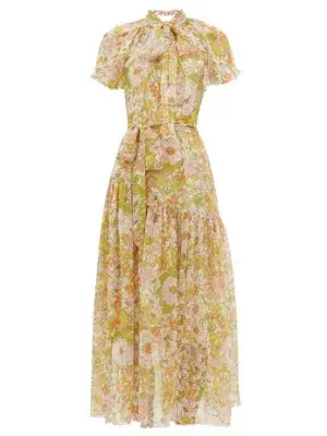 Zimmermann Super Eight Floral-print Silk-chiffon Dress - Pink Multi - Image 4