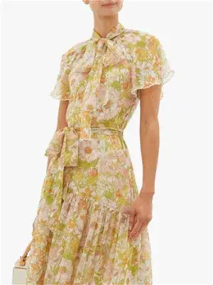 Zimmermann Super Eight Floral-print Silk-chiffon Dress - Pink Multi - Image 2