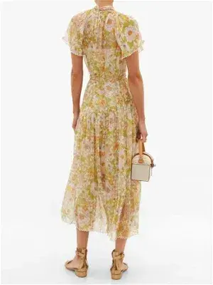 Zimmermann Super Eight Floral-print Silk-chiffon Dress - Pink Multi - Image 3