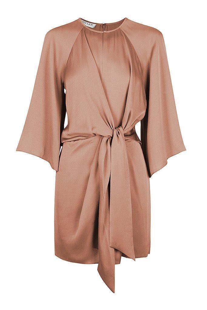 Shona Joy Sawyer Tie Front Mini Dress Beige Size 14 - Image 5