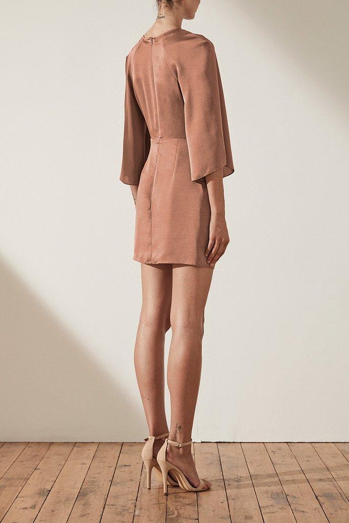 Shona Joy Sawyer Tie Front Mini Dress Beige Size 14 - Image 3