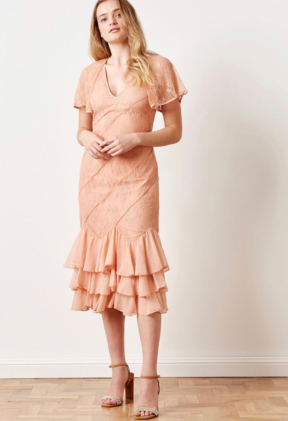 Stevie May peach lace midi dress  - Image 4