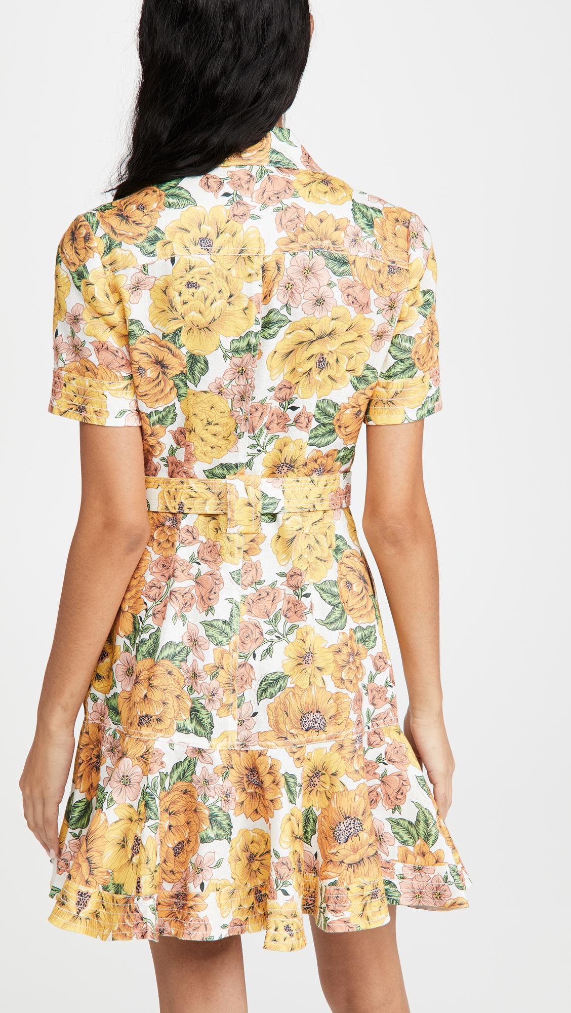 Zimmermann Poppy Belted Mini Dress Sunshine Floral Size 6 - Image 3