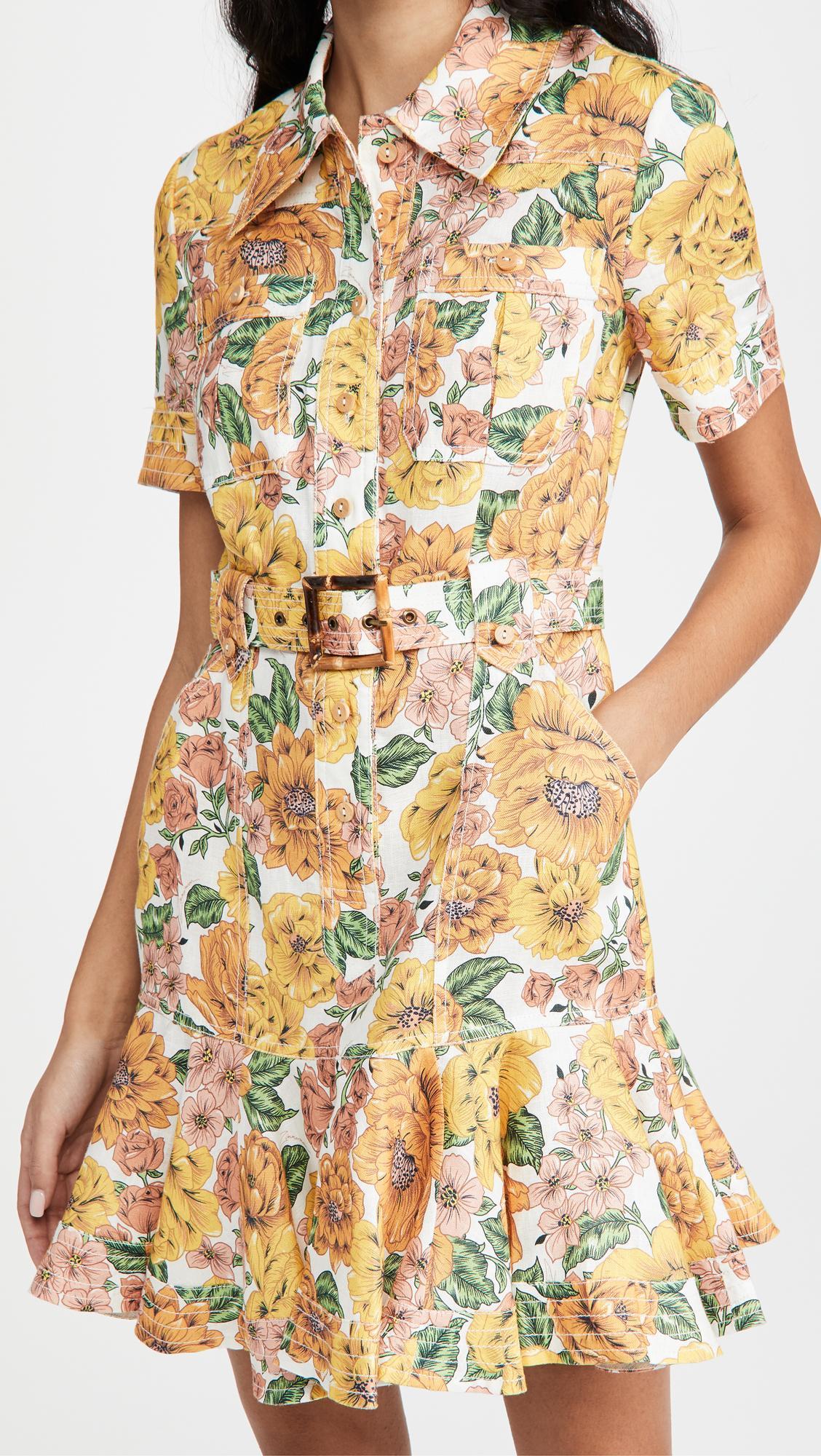 Zimmermann Poppy Belted Mini Dress Sunshine Floral Size 6 - Image 2