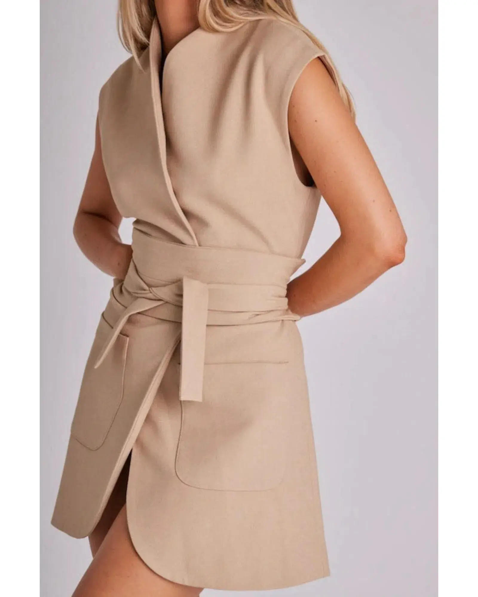Odd Muse Ultimate Muse Sleeveless Dress Beige Size AU 12 - Image 3