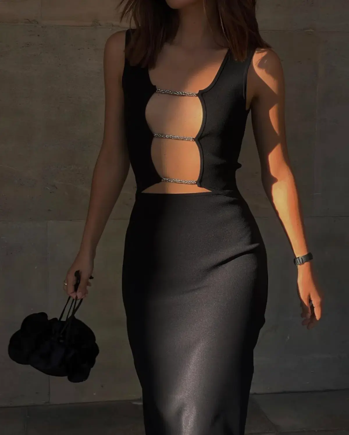 Christopher Esber Crystal Lattice Column Dress Black Size S / AU 8 - Image 5