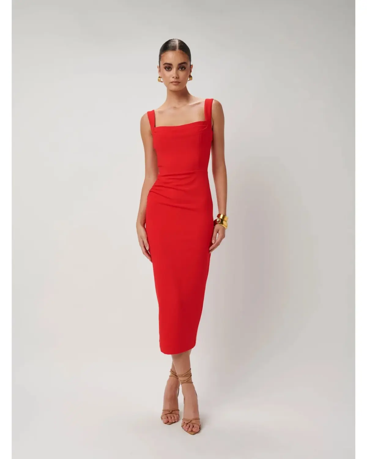 Effie Kats Marbella Dress In Cherry Red Size AU 10 - Image 1
