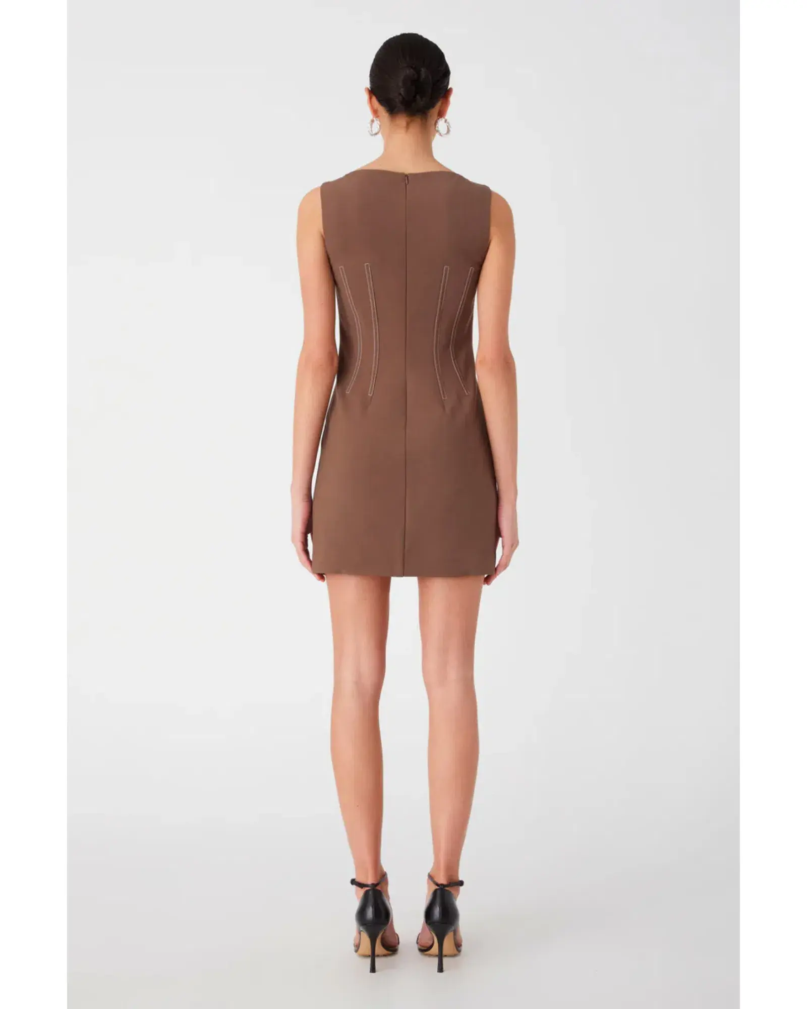 MISHA Micha Mini Dress Brown Size 12 - Image 3