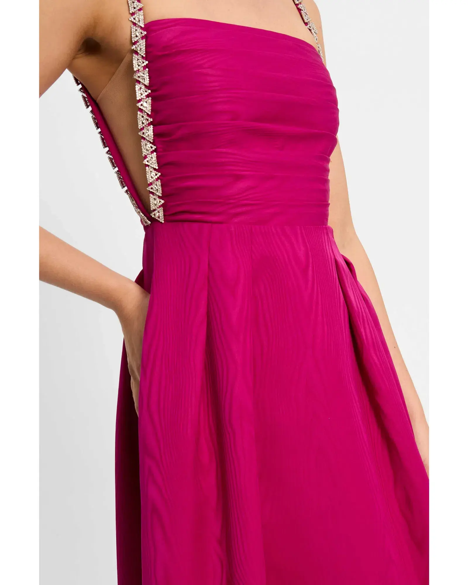 Rebecca Vallance Cynthia Midi Dress Fuchsia Size AU 10 - Image 4