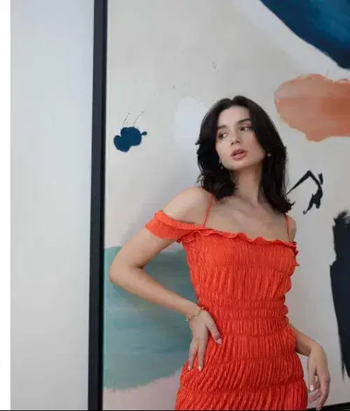 Georgia Hardinge Indra Dress in Red Orange Size 8 - Image 2