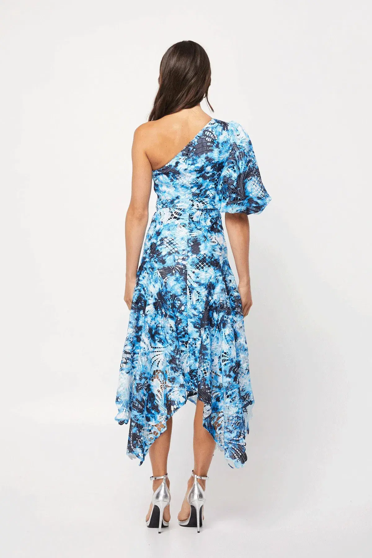 Mossman The High Rise Midi Dress Blue Tie Dye Size 8 - Image 3