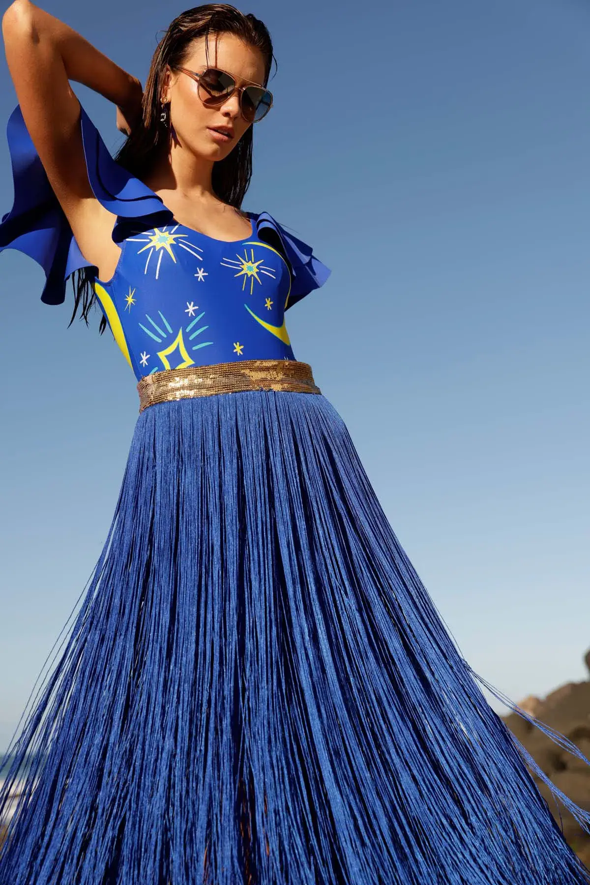 Love, Bonfire The Label Top Size S and Deep Blue Yonder Skirt Size XS Set Blue - Image 1